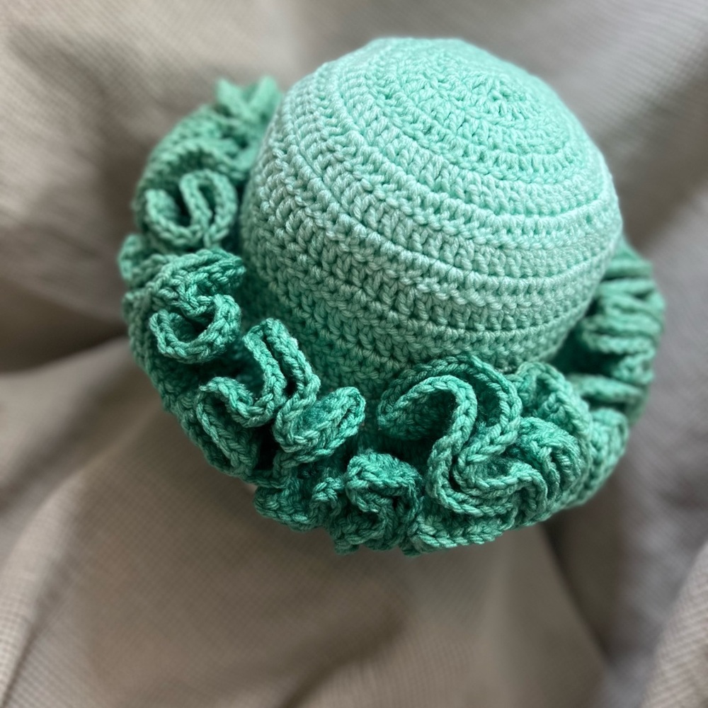 Spearmint Luxe Ruffle Hat